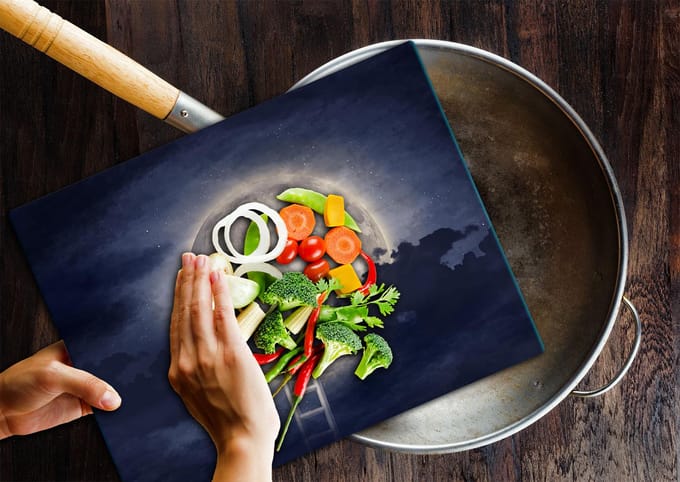 TMK ArtDeko - Snijplank Glas - 52x40cm - Kleur: Maan