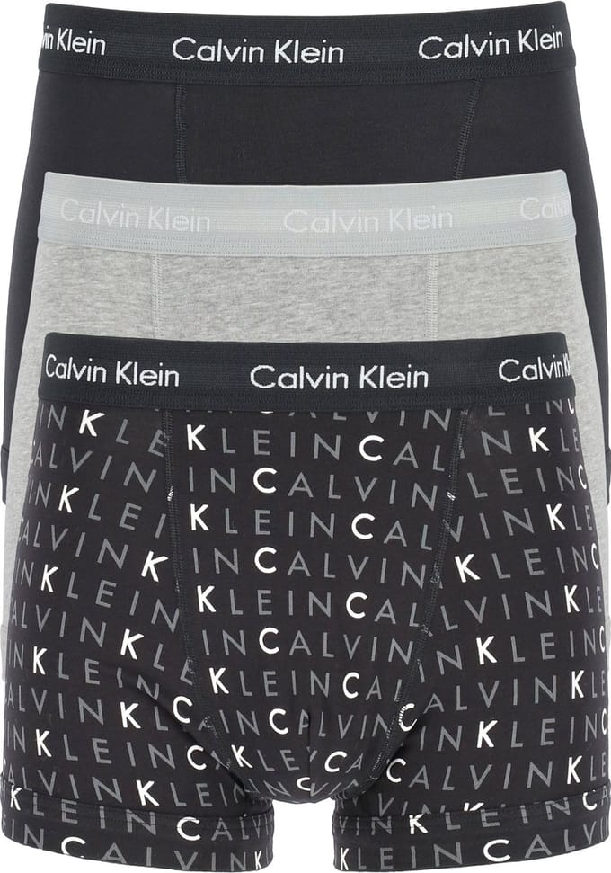 Calvin Klein Trunks Heren Onderbroeken - 3-pack - Zwart/Grijs