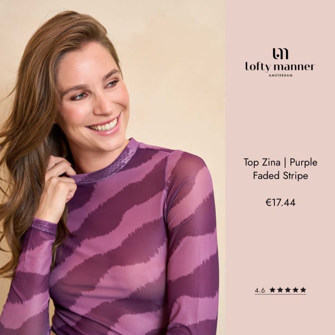 Top Zina | Purple Faded Stripe