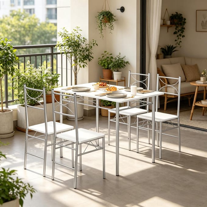 Eetkamerset - modern design tafel + stoelen - balkon & bistro set - eetset - - -