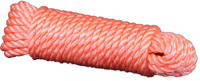 10 mtr - Touw PP - Oranje - 10mm - Geslagen Koord
