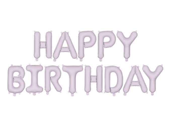 Happy Birthday Ballonnen Set Mat Paars