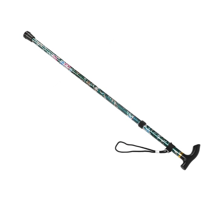 Canne Pliante 5 Niveaux Pliable Légère Imprimée Support de Marche Réglable en Hauteur Aluminium gray