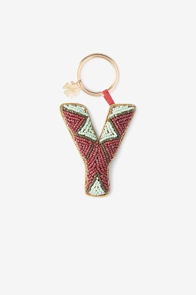 Sissy-Boy - Donkerrode bag charm letter Y