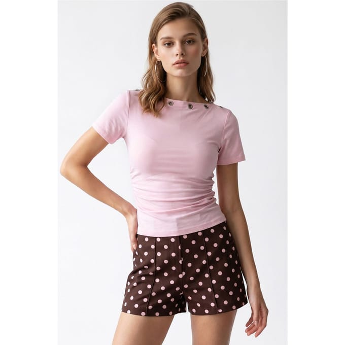 Dames Slim Fit Bootnek T-shirt