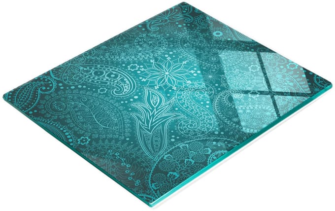 Decoratief bord van gehard multifunctioneel glas, 60x52 cm