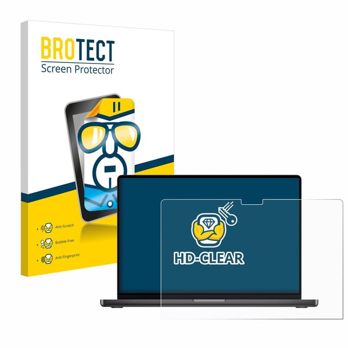 BROTECT - Screenprotector voor Apple MacBook Pro 14" M3 2023 - Folie Beschermfolie transparant