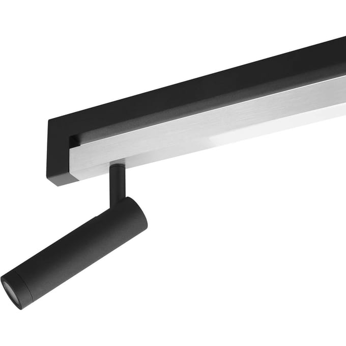 Brilliant LED plafondspot Pulse, zwart, 100 cm, metaal