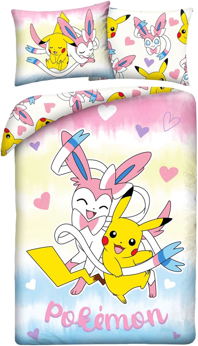Pokémon Dekbedovertrek Sylveon - 140 x 200 + 70 x 90 cm - Polyester