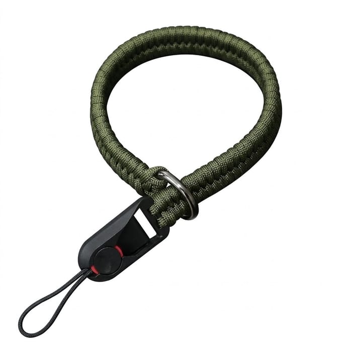 Groene verstelbare camera polsband met snelkoppeling – DSLR en spiegelloze camera hand strap met metalen ring