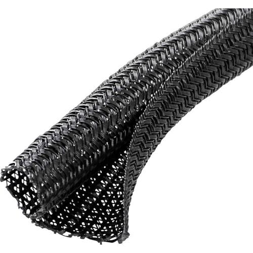 Quadrios 25CA478 25CA478 Gevlochten slang Zwart Polyester 16 tot 17 mm per meter