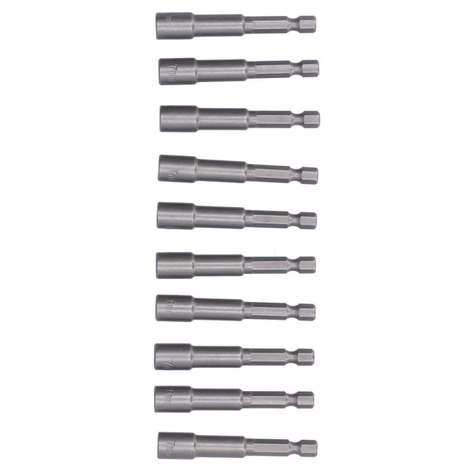 10 Stuks Zeskant Dop Set met Sterke Magnetische Elektrische Schroevendraaier Bit Accessoires 7mm