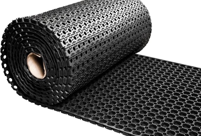 Ringmat op rol - Rubberen mat - Werkplaats vloer - Anti-slip eigenschappen - 80cm breed
