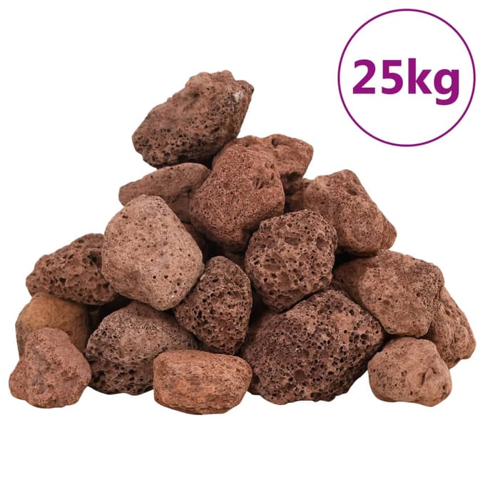 vidaXL - Lavastenen - 25 - kg - 3-5 - cm - rood