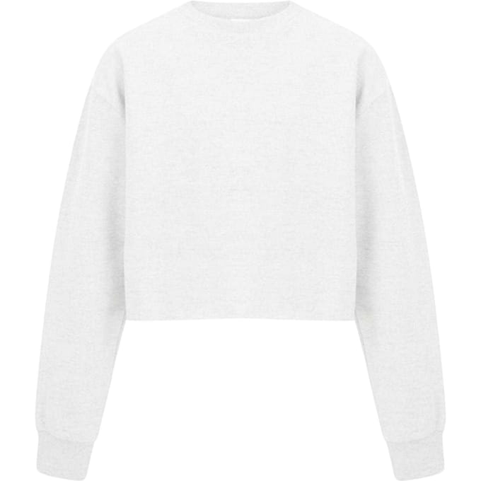 Miso Dames-sweatshirt met ruime pasvorm en korte mouwen (Wit)
