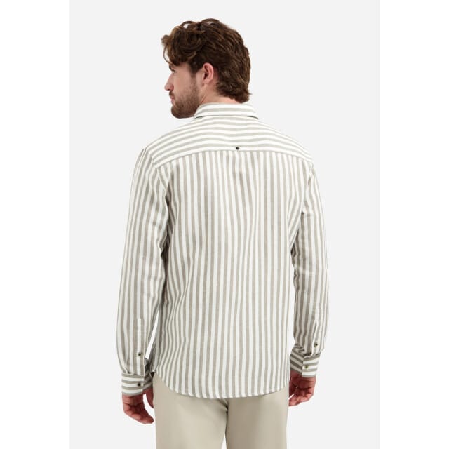 No Excess Shirt vertical big stripe with line taupe