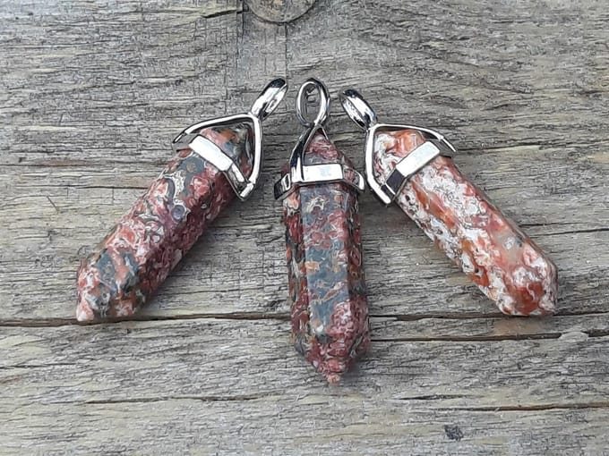 Edelsteen Jaspis Leopard - pendel - healing punt hanger
