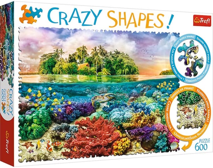 Trefl puzzel Tropical island 600 stukjes - Crazy Shapes premium kwaliteit.