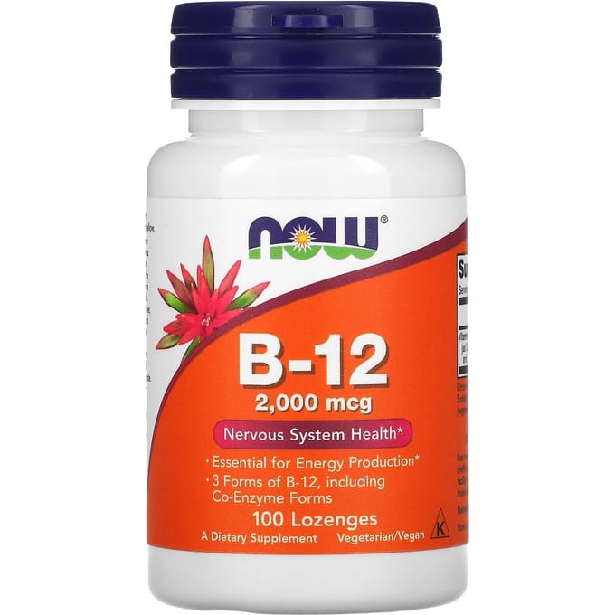 NOW Foods, vitamine B12, 2000 mcg, 100 zuigtabletten
