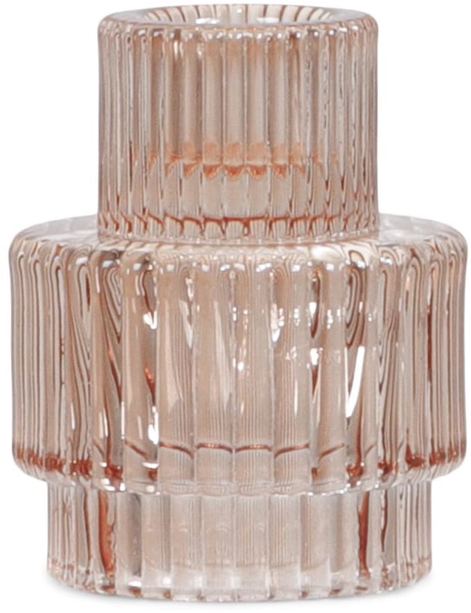 Senza duo kandelaar bruin - Glas - 6,4x8cm