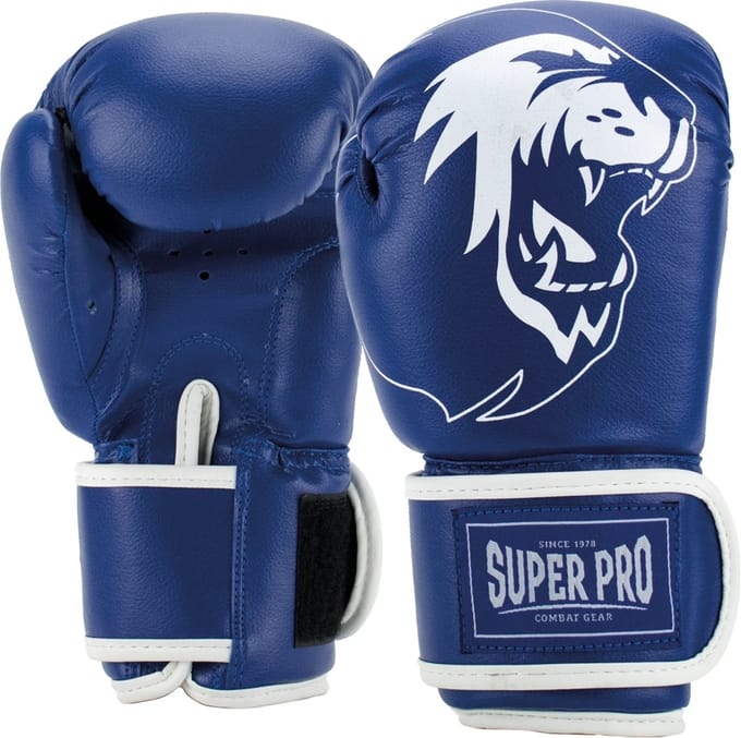 Super Pro Combat Gear Talent (kick)bokshandschoenen Blauw/Wit 6oz