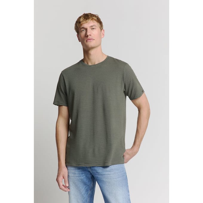 No Excess T-shirt crewneck stripes dark steel