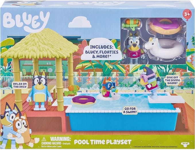 Bluey zwembad speelset - met accessoires - bluey - kinderen - Moose speelgoed