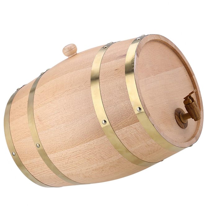 10L Vintage Houten Wijnvat Dispenser voor Whiskey Bourbon Tequila wit