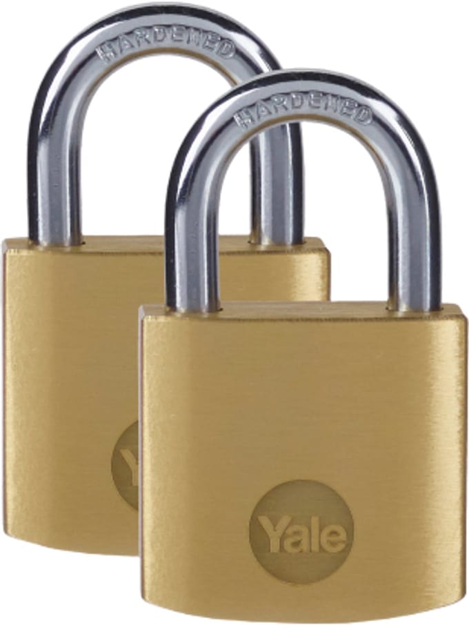 Yale - Messing Hangslot - 20 mm - Standard Protection - 2 stuks