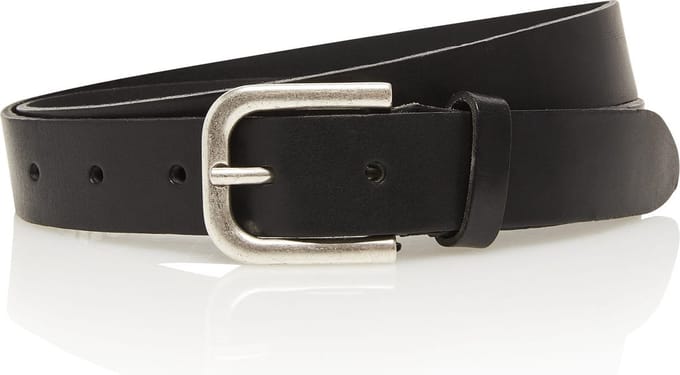 Stoere echt lederen vol nerf Zwarte 3cm kinderriem- Maat 75