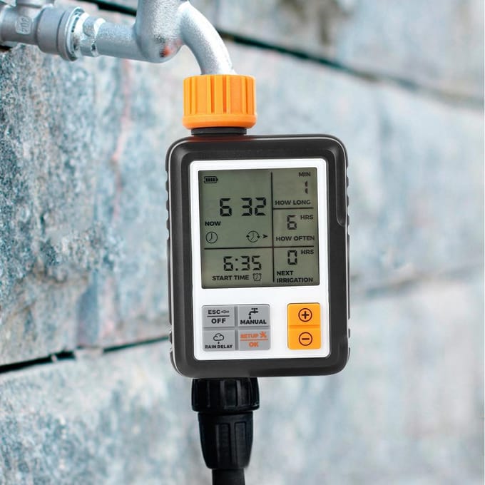 Automatische Slimme LCD Display Elektronische Tuin Water Timer Besproeiing Irrigatiesysteem Controller black