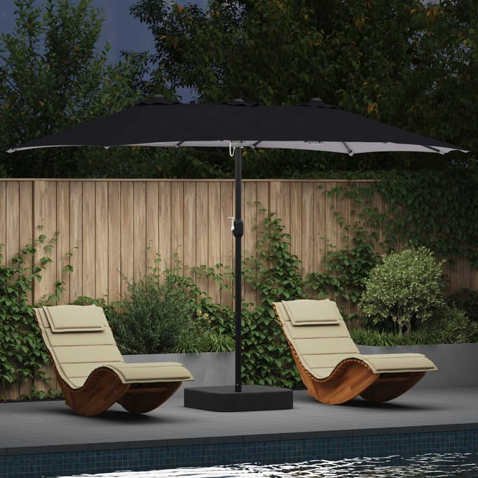 vidaXL - Tuinparasol - Antraciet - 385 - x - 209 - x - 244 - cm - Polyester
