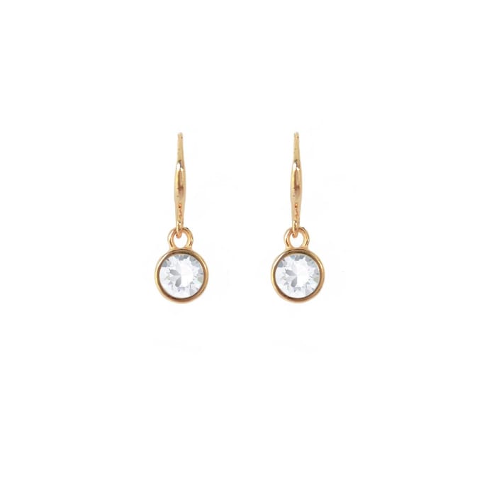 Crystal midi oorhangers - 18 karaats verguld