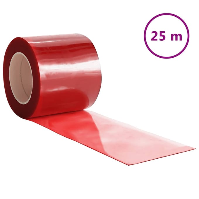 vidaXL - Deurgordijn - 200x1,6 - mm - 25 - m - PVC - rood