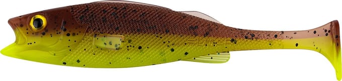LMAB - KØFI Perch Shad - 7 cm - Green Pumpkin Chartreuse
