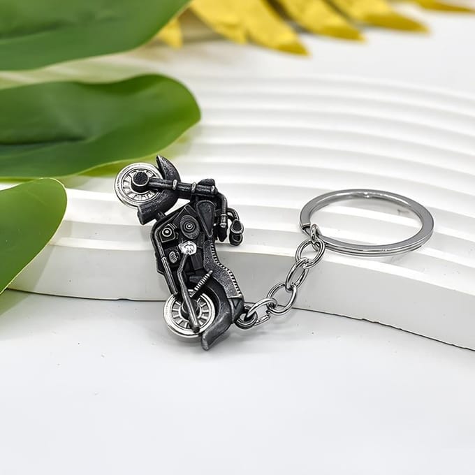 Legering Motorfiets Hanger Sleutelhanger Voor Mannen, Creatieve Motorfiets Sleutelhanger gray