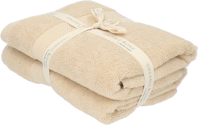 Set van 2 Organic Home badhanddoeken 50 x 100 cm – Beach Sand