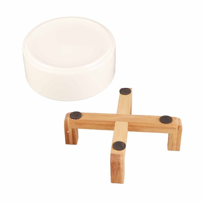 Bloempot met Houten Standaard Binnen Displayrek Rustieke Decoratie white