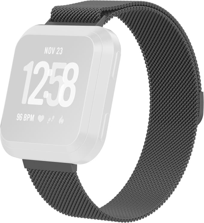 Milanees bandje - geschikt voor Fitbit Versa / Versa 2 - maat S/M - grijs
