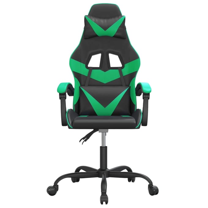 vidaXL - Gamestoel - kunstleer - zwart - en - groen