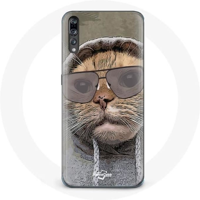 Coque pour Huawei P20 Chat avec une capuche photo drole Animaux