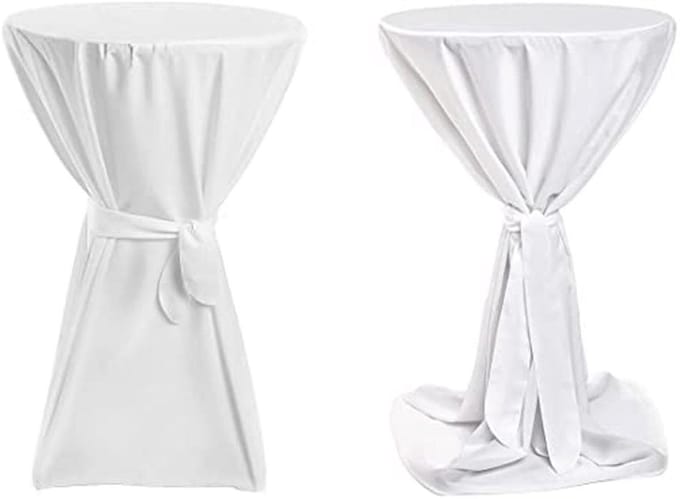 Set van 2 Elastische Statafelhoezen Premium - Keuze in Kleur en Diameter - Vloerlengte Decoratie