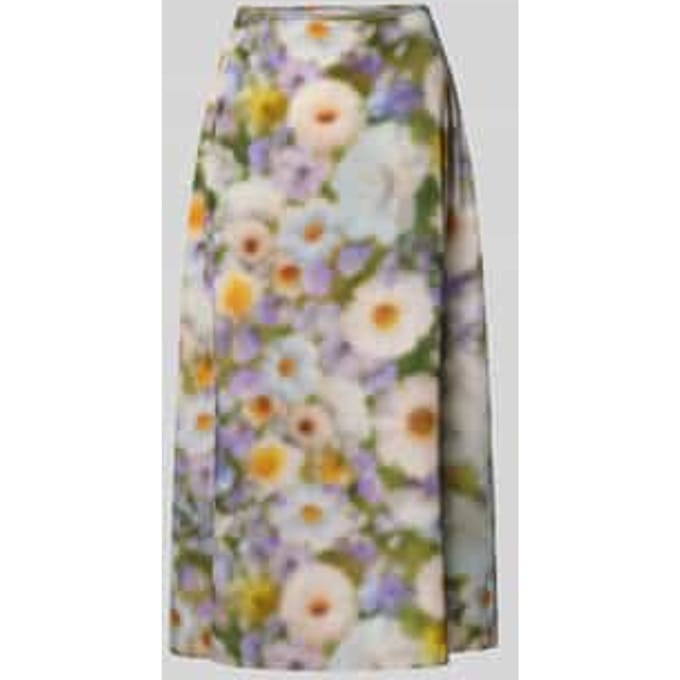 Uitlopende midirok van een mix van lyocell en viscose