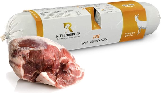 Ritzenberger 100% Geit Honden natvoer Vleesworst 24x400 gram