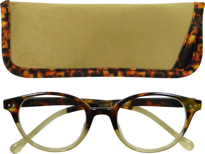 Lilly&June Leesbril Beige Transparant en Havana +2 - Met Bijpassend Etui