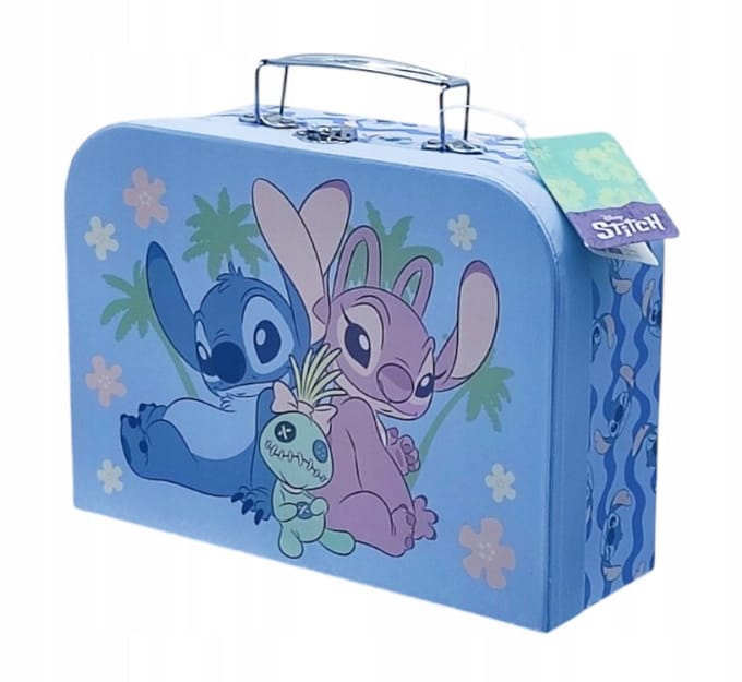 Lilo en SAtitch koffertje, Kartonnen koffer van lilo en stitch, Lilo en stitch, Koffertje 25/18 cm
