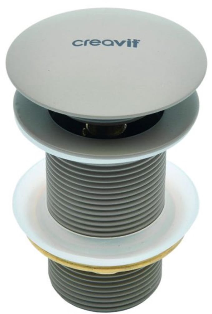 Creavit afvoerplug – Click Waste 5/4 – Met overloop – Koel grijs