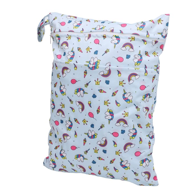 Luiertas Opbergzak Waterdicht Polyester Herbruikbaar Dubbele Ritsen Luiertas Nat Droog T21 T12 black