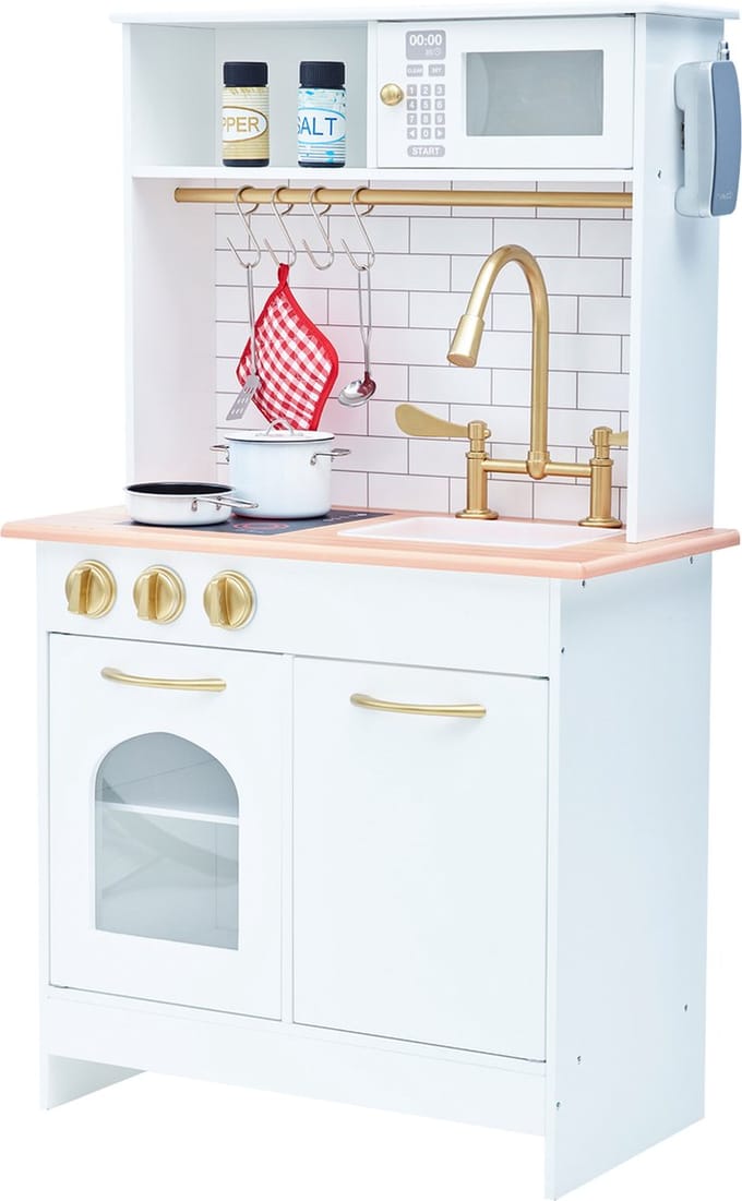 Teamson Kids Modern Houten Speelkeuken - Kinderspeelgoed - Rollenspel Speelgoed - Wit