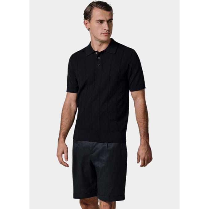 Profuomo Poloshirt Drop Needle Structure Donkerblauw (navy) - Maat L - Heren